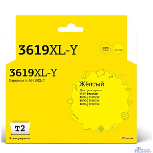 T2  LC-3619XLY Тонер-картридж для (IC-B3619XL-Y) Brother MFC-J3530DW/J3930DW, жёлтый, с чипом, 1500к