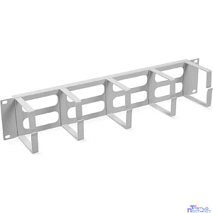 Cabeus JB08-2U-GY Кабельный органайзер горизонтальный 19" 2U, 5 колец, металлический, цвет серый (RAL7035)