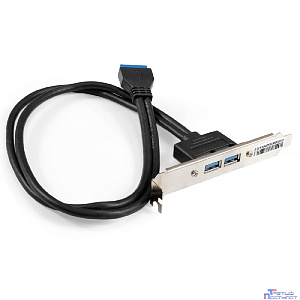 Exegate EX298295RUS Планка портов в корпус 2xUSB3.0 ExeGate BrctUSB3-2A (USB 3.0 20pin (IDC 20pin F) --> 2x USB 3.0 Af, кабель 20см)