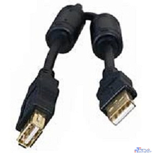 Bion Кабель удлинительный USB 2.0 AM/AF, позолоченные контакты, ферритовые кольца, 3 м, черный [BXP-CCF-USB2-AMAF-030]