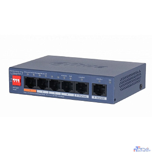 DAHUA DH-CS4006-4GT-60-V2 4-портовый гигабитный PoE коммутатор с функцией облачного управления 4 RJ45 10/100/1000Мбит/с (PoE/PoE+/Hi-PoE), 2 RJ45 10/100/1000Мбит/с (uplink)