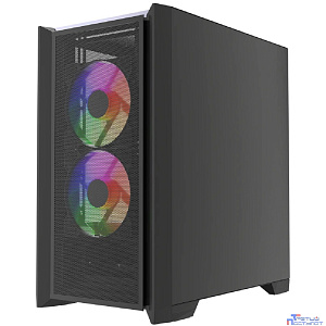 Powercase Alisio Micro Z3B ARGB V2, Tempered Glass, 3x 120mm ARGB fan, чёрный, mATX  (CAMZB-A3-V2)
