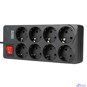 Filum Сетевой фильтр FL-SP8-3.0M-16, 4000 Вт., 8 розеток, шнур 3.0 м., черный {00-01095526}