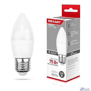 Rexant (604-026) Лампа светодиодная Свеча (CN) 9,5 Вт E27 903 лм 4000 K нейтральный свет