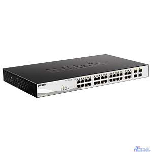 D-Link DGS-1210-28MP/F4A Настраиваемый L2 коммутатор с 24 портами 10/100/1000Base-T и 4 комбо-портами 100/1000Base-T/SFP (24 порта PoE 802.3af/at, PoE-бюджет 370 Вт)