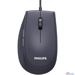 Philips  Проводная Мышь SPK7327, 5 кноп., USB 2.0, 1600dpi, бесшумная, Чёрный