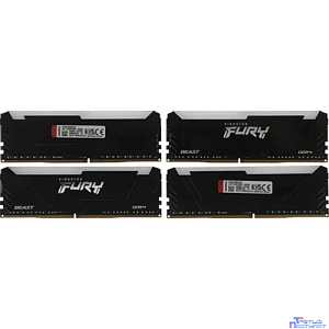 Память оперативная/ Kingston 32GB 2666MT/s DDR4 CL16 DIMM (Kit of 4) FURY Beast RGB