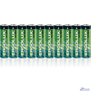 Ergolux R 6 SR10 (R6 SR10, пальчиковая батарейка АА 1.5В)(10 шт. в уп-ке)