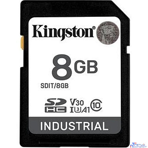 Промышленная карта памяти SecureDigital 8GB Kingston, Class 10 U1 UHS-I MLC, темп. режим от -40? до +85?
