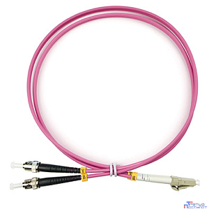 Cabeus FOP-50-OM4-LC-ST-1m Шнур оптический duplex LC-ST 50/125 mm OM4 1м LSZH