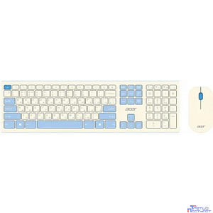 Acer OCC205 [ZL.ACCEE.00C] Комплект (клавиатура+мышь) клав:белый мышь:белый/голубой USB беспроводная slim
