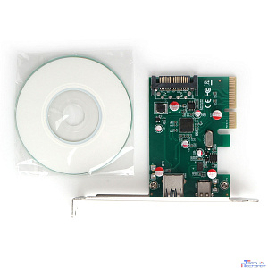 Контроллер USB Gembird SPCR-02 PCI-express, порты: 2 внешн. USB 3.1 Type-C и Type-A