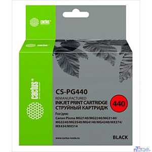 Картридж струйный Cactus CS-PG440  PG-440 черный (180стр.) для Canon PIXMA MG2140/MG3140