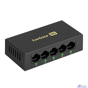 Exegate EX298689RUS Коммутатор неуправляемый ExeGate EDES-1005D (5-портовый UTP 10/100Mbps, металлический корпус, с функцией энергосбережения (EEE), настольный/настенный)