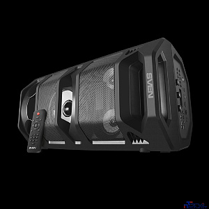 Портативная акустика 2.0 Sven PS-670 SV-020170 черная, 2x32.5 Вт (RMS), BT, FM, USB, microSD, LED-дисплей, пульт