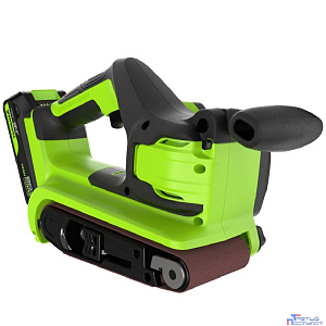 Greenworks G24BS Ленточная шлифовальная машина бесщеточная аккумуляторная, 24V, 75х457мм, 259 м/мин,1х2Ач,ЗУ,кор [3100607CUA]
