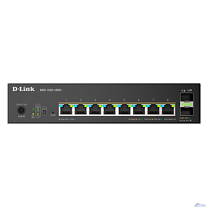D-Link DMS-1250-10SPL/A1A/6KV Управляемый L2 коммутатор с 8 портами 10/100/1000/2.5GBase-T и 2 портами 10GBase-X SFP+ (порты 1-8 PoE 802.3af/at, порты 1-2 PoE 802.3bt, PoE-бюджет 120 Вт)