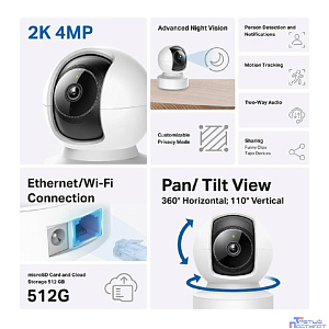 TP-Link Tapo C222 Поворотно-наклонная беспроводная облачная IP-камера с ИИ