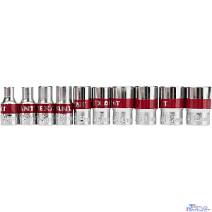 Rexant (12-8316) Набор торцевых головок 1/4, шестигранные, CrV, 10 шт., 4-13мм