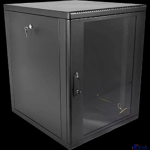 ЦМО Шкаф телекоммуникационный настенный разборный 15U (600 x 650) съемные стенки, дверь стекло, цвет черный (ШРН-М-15.650-9005)