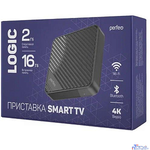 Perfeo SMART TV BOX приставка "LOGIC 2/16",Allwinner H313,Android 10, 2Gb/16Gb,Пульт Bluetooth