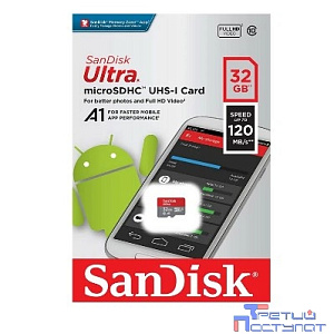 Micro SecureDigital 32Gb SanDisk Class 10 Ultra UHS-I 120MB/s  SDSQUA4-032G-GN6MN