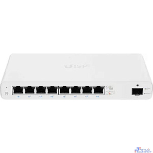 UBIQUITI UISP Router 2 ядра (880 МГц), 8х 1G RJ45, 1х SFP, раздача PoE 110 Вт