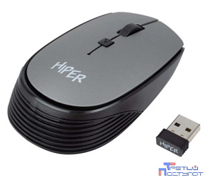 Мышь HIPER беспроводная HOMW-081 {1600dpi, серый, USB, 4кнп}