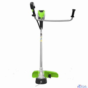Greenworks TB201H Триммер аккумуляторный , 82V, 2,0 кВт, 46 см, c трехлопастным ножом и кусторезом, бесщеточный, без АКБ и ЗУ [2112407]