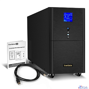 Exegate EX295985RUS ИБП (инвертор, синус, для котла) ExeGate SineTower SN-5000.LCD.AVR.2SH.1C13.T.RJ.USB <5000VA/4000W, чистая синусоида, LCD дисплей, AVR, 2*Schuko+1*C13+1*ternimal, RJ45/11, USB, лин