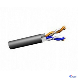 Rexant (01-0124) Кабель витая пара F/UTP, CAT 5e, PE, 2PR, 24AWG, OUTDOOR, SOLID, черный, 305м