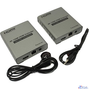 ORIENT VE048, HDMI 4K extender (Tx+Rx), активный удлинитель до 120 м по одной витой паре, HDMI 1.4b, 4K@30Hz/ 1080p@60Hz/3D, HDCP, передача ИК сигнала управления (датчики IR-TX/Rx в комплекте) (30932)