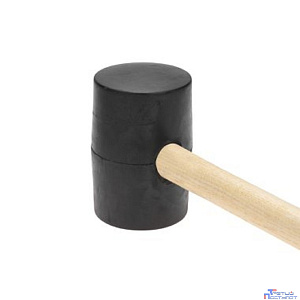 Kranz (KR-12-8146) Киянка резиновая 1130 г, черная резина, деревянная рукоятка
