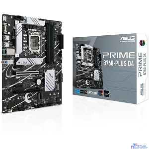 ASUS PRIME B760-PLUS D4 (Socket 1700, ATX, 4xDDR4(128GB),VGA/DP/HDMI, 1xPCIe 5.0x16/1xPCIe 4.0x16/2xPCIe 3.0, 1xLAN (2.5GbE), 4xSATA 6Gb/s, 3xM.2, 1xM.2 E key, 1xType-C, 3xUSB 3.2, 2xUSB 2.0)