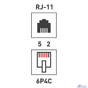 Rexant (05-1012) Разъем телефонный UTP, RJ-14 (6P4C), CAT 3