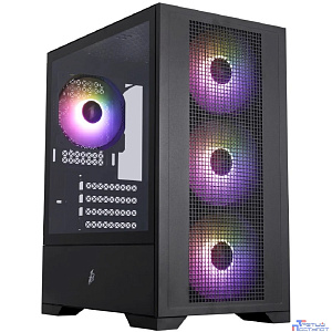 1STPLAYER Go2 ARGB Black / mATX / 4x120mm ARGB fans / Go2-BK-4F7
