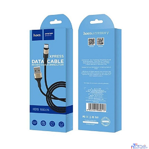 HOCO HC-80213 X26/ USB кабель Micro/ 1m/ 2A/ Нейлон/ Black&Gold