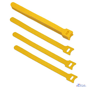 Cabeus CLAMP-180-YL Хомут для кабеля, липучка с мягкой застежкой, 180x14 мм, желтый (10 шт.)