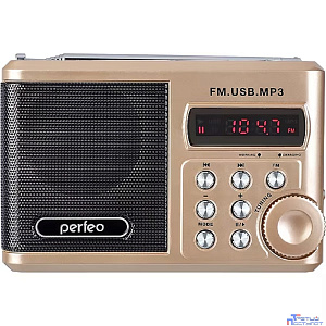 Perfeo мини-аудио Sound Ranger, УКВ+ FM, MP3 (USB/TF), USB-audio, BL-5C 1000mAh, шамп.золот (SV922AU) [PF_3185]