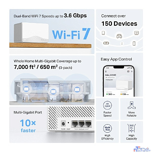 Mercusys Halo H25BE(3-pack) BE3600 Домашняя Mesh Wi-Fi 7 система