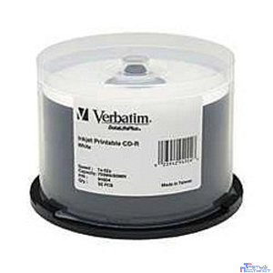 Verbatim  Диски CD-R 25 шт.   Printable InkJet, 52-x 700Mb, Cake Box (43439)