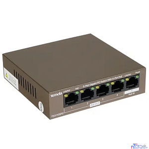 TENDA TEG1105PD Коммутатор настольный 5-Ports 10/100/1000 Base-T 4-Ports PoE(PoE бюджет 30W)