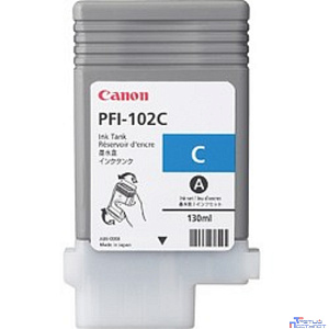 Canon PFI-102C 0896B001 Картридж для Canon imagePROGRAF iPF605, iPF610., iPF650, iPF655, iPF710, iPF750, iPF755, LP17, iPF510, Голубой, 130 мл.