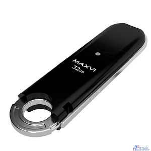 Maxvi USB Drive 32GB P2  32GB black, монолит с колпачком, ABS пластик, USB 2.0