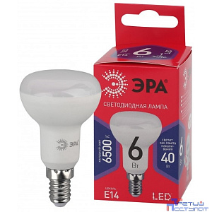 ЭРА Б0045335 Лампочка светодиодная RED LINE LED R50-6W-865-E14 R Е14 / Е14 6Вт рефлектор холодный дневной свет