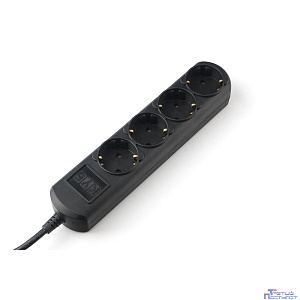 PowerCube Удлинитель (PC-1B-7M) 7.0м, 4 розетки, 10А, без выключателя, черный графит