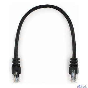 Патч-корд UTP Cablexpert PP6U-0.25M/BK кат.6, 0.25м, литой, многожильный (чёрный)