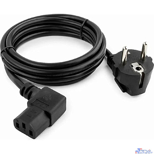 Кабель питания Cablexpert Schuko-C13, VDE, 3х0.75мм2, 10А, угл.разъем, с заземлением, 1.8м, черный [PC-186A-VDE]