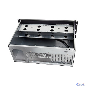 Exegate EX281235RUS Серверный корпус ExeGate Pro 4U300-08 <RM 19",  высота 4U, глубина 300, без БП, USB>