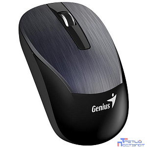 Genius Мышь ECO-8015 Iron Gray { шероховатое металлическое покрытие, оптическая, 800/1200/1600 dpi, радио 2,4 Ггц, аккумулятор, USB}  [31030005402/31030011412]